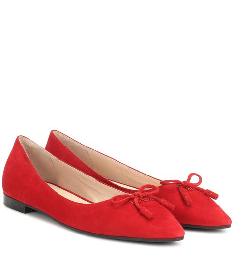 prada suede ballet flats